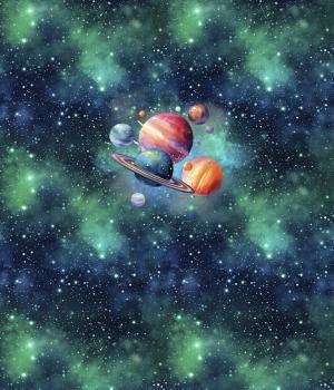 Galaxy - Planeten 70cm - BIO French Terry